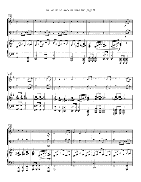 To God Be The Glory For Piano Trio Page 2