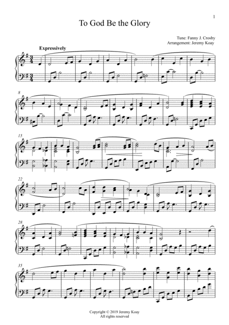 To God Be The Glory Solo Piano Page 2
