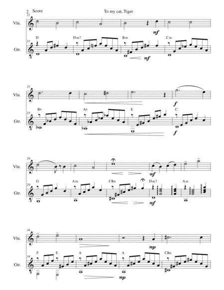 To My Cat Tiger For Violin And Guitar Page 2