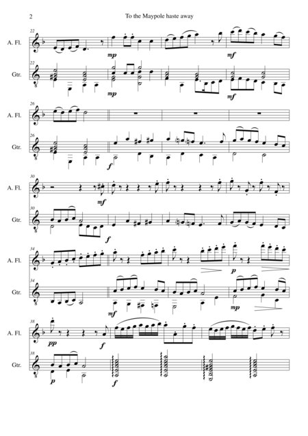 To The Maypole Haste Away Extended Version For Alto Flute And Guitar Page 2