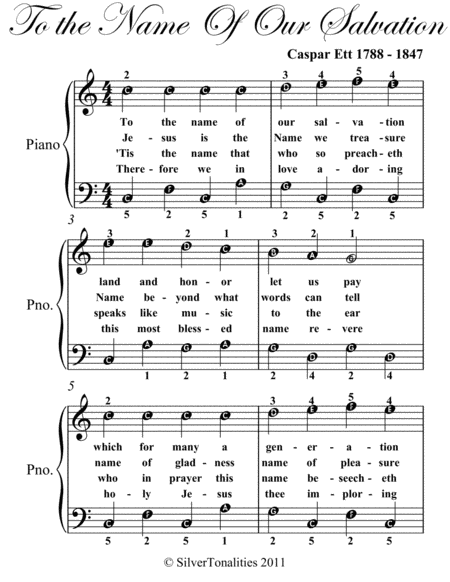 To The Name Of Our Salvation Easy Piano Sheet Music Page 2