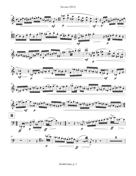 Toccata For Double Bass And Piano 2012 Bass Part Page 2