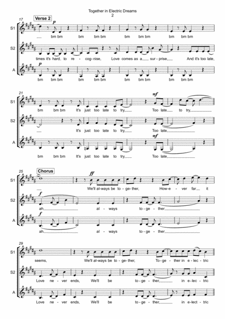 Together In Electric Dreams Ssa A Cappella Page 2