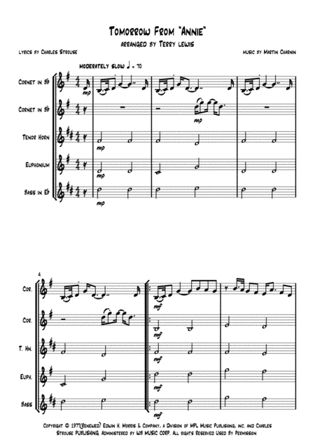 Tomorrow From Annie For Brass Ensemble Page 2