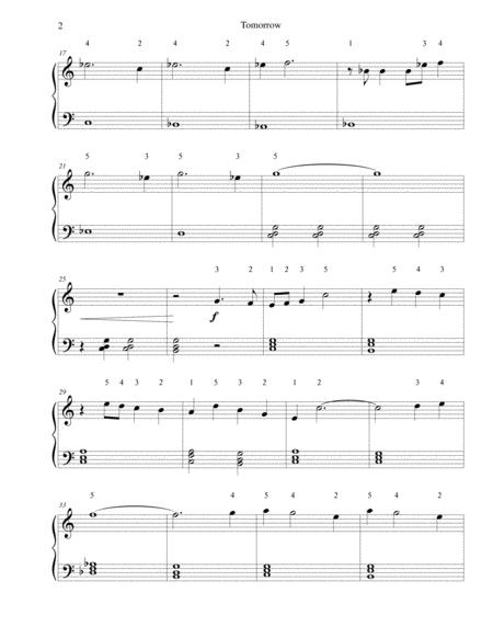 Tomorrow From Annie For Easy Piano Page 2