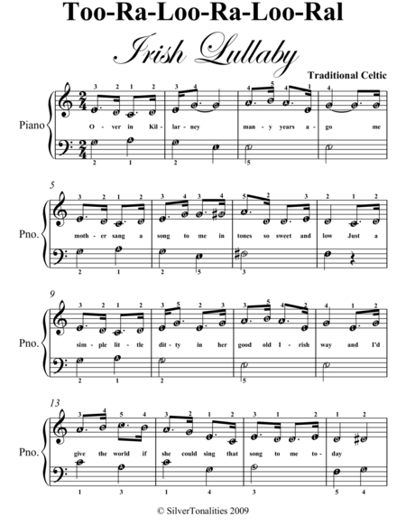 Too Ra Loo Ra Loo Ral Easy Piano Sheet Music Page 2