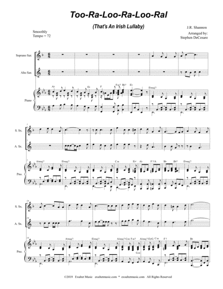 Too Ra Loo Ra Loo Ral Thats An Irish Lullaby Duet For Soprano Alto Saxophone Page 2