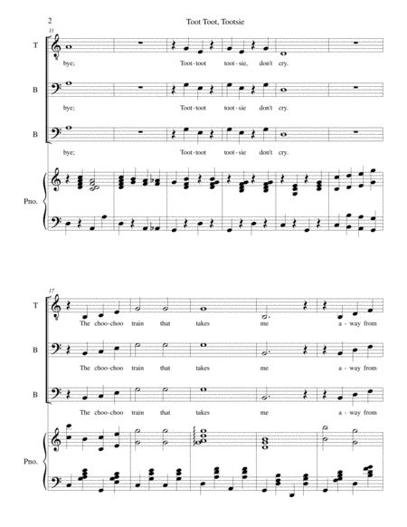 Toot Toot Tootsie Ttbb Piano Page 2