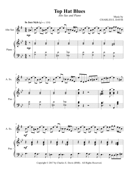 Top Hat Blues Alto Sax And Piano Page 2