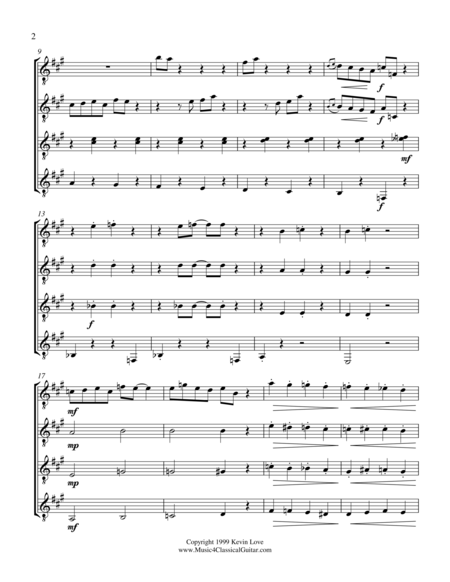 Top Hat Guitar Quartet Score And Parts Page 2