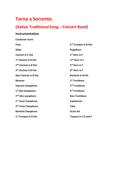 Torna A Surriento For Concert Band Page 2