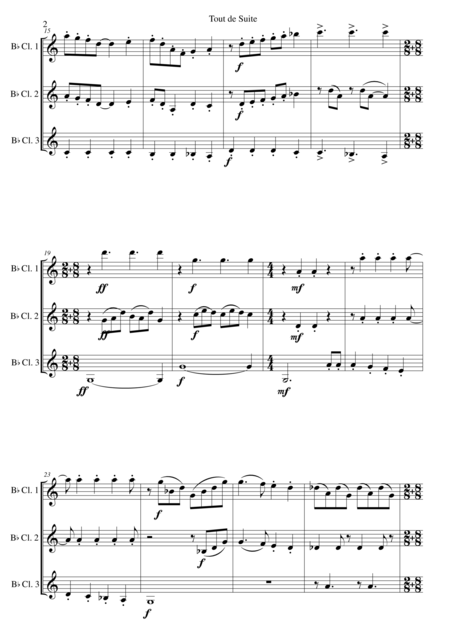 Tout De Suite Or Toot Sweet For Clarinet Trio 3 B Flat Clarinets Page 2