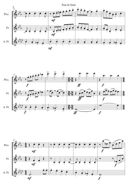 Tout De Suite Or Toot Sweet For Piccolo Flute And Alto Flute Page 2