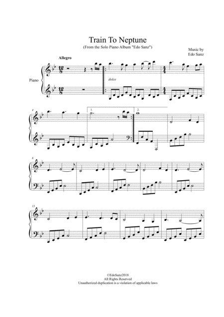 Train To Neptune Solo Piano Page 2