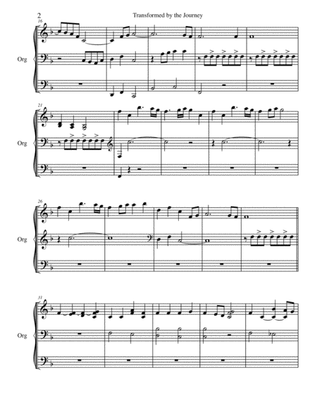 Transformed By The Journey Organ Accompaniment Score Page 2