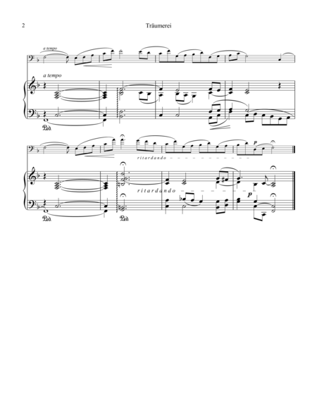 Traumerei Dreaming For Cello And Piano Page 2