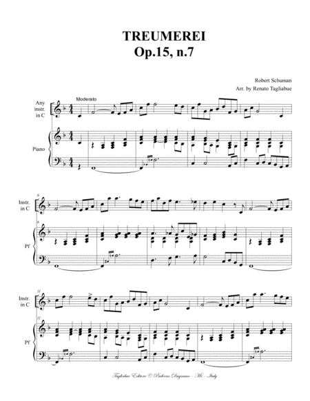 Traumerei Schumann For Instr In C And Piano With Parts For Instr In Bb And In Eb Page 2