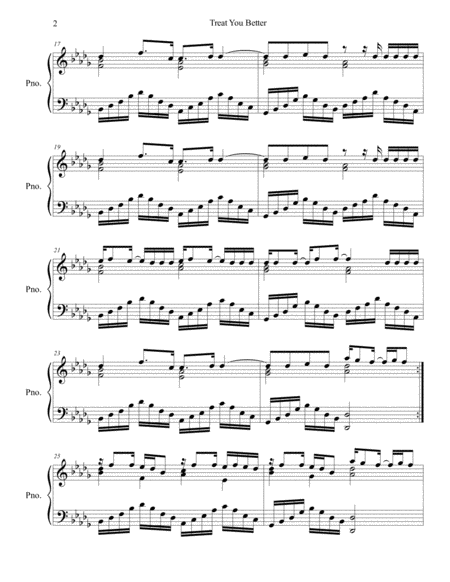 Treat You Better Piano Solo Page 2