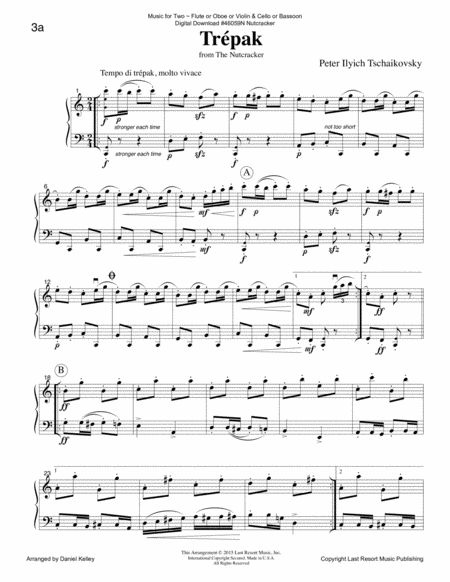 Trepak From The Nutcracker For Violin Cello Duet Music For Two Or Flute Or Oboe Bassoon Page 2