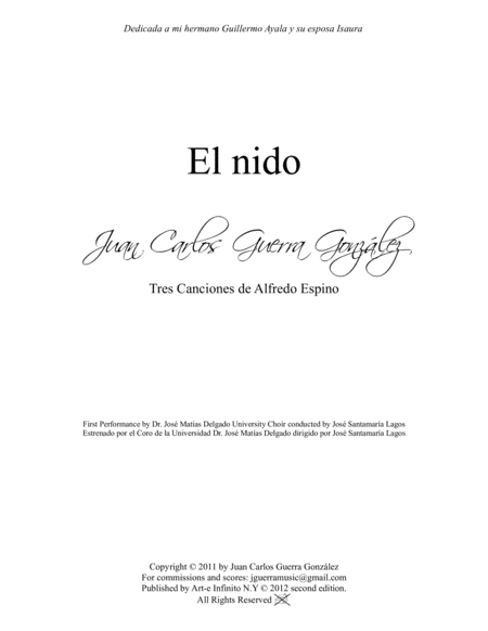 Tres Canciones De Alfredo Espino Coro Piano Page 2