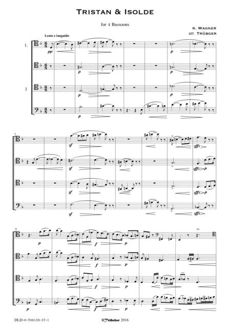 Tristan Isolde 4 Fagotti Bassoons Wagner Arr Trubger Page 2