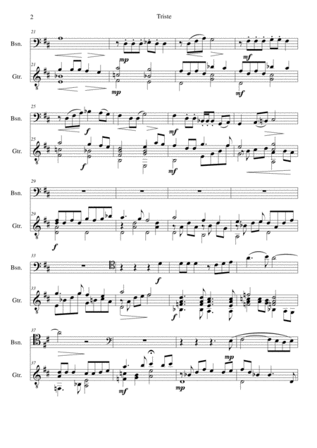 Triste For Bassoon And Guitar Page 2