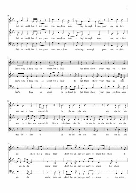 True Colors Cyndi Lauper For Sab Choir A Cappella Page 2