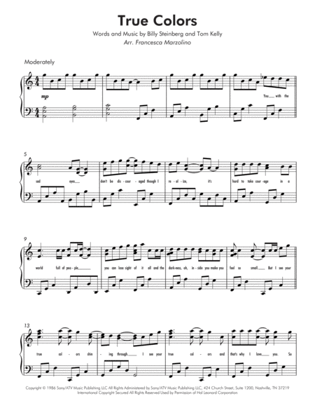 True Colors Intermediate Piano Page 2