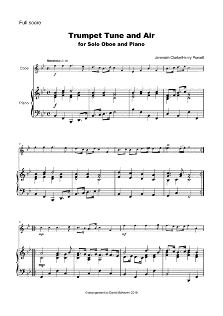 Trumpet Tune And Air By Purcell For Solo Oboe And Piano Page 2