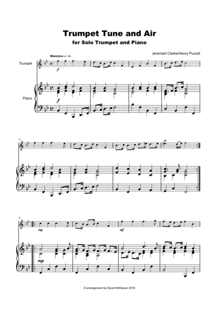 Trumpet Tune And Air By Purcell For Solo Trumpet And Piano Page 2