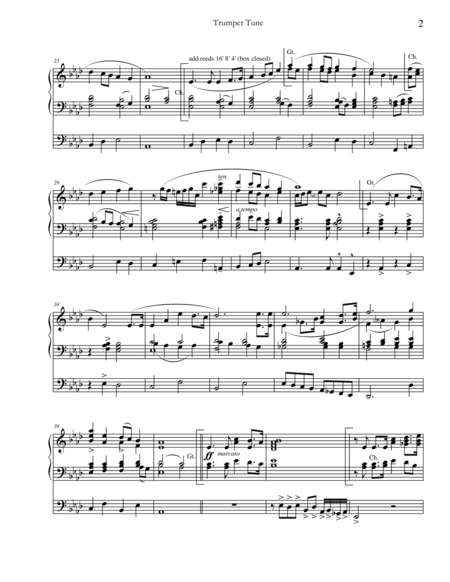 Trumpet Tune For Organ And Optional Trumpet Page 2