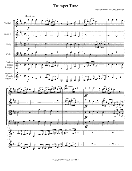 Trumpet Tune String Quartet Or Trio With Opt Trumpets And Bass Page 2