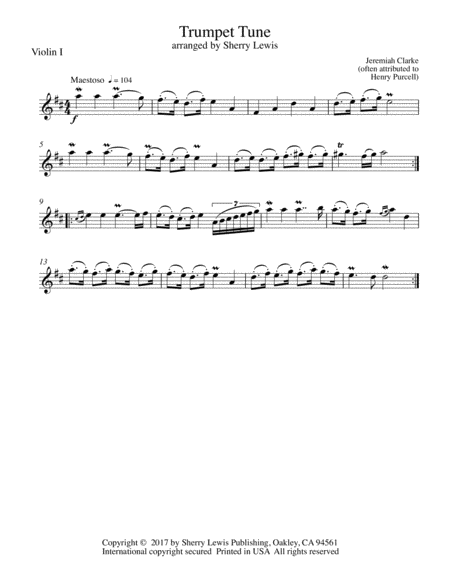 Trumpet Tune String Trio For String Trio Page 2