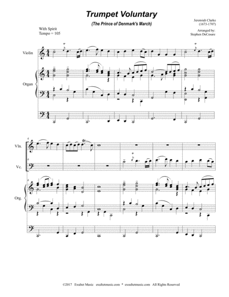 Trumpet Voluntary Duet For Violin And Cello Organ Accompaniment Page 2