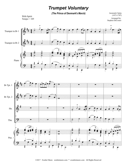 Trumpet Voluntary For Brass Quartet Piano Accompaniment Page 2