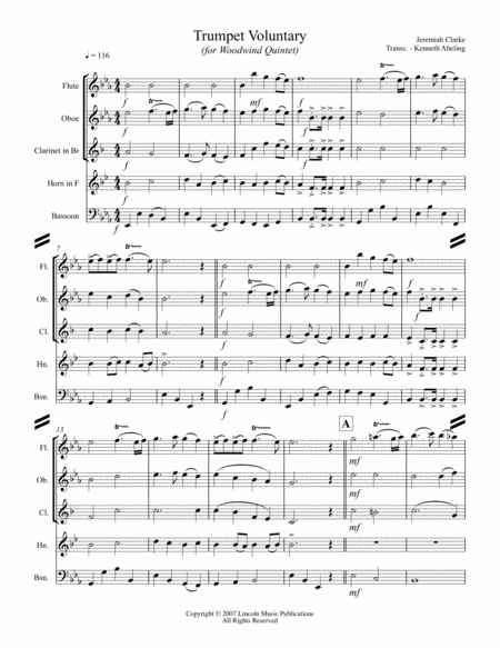 Trumpet Voluntary For Woodwind Quintet Page 2