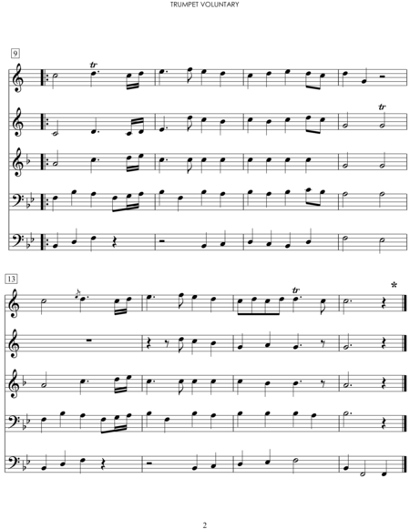 Trumpet Voluntary From Wedding Music For Brass Quintet Professional Edition Page 2