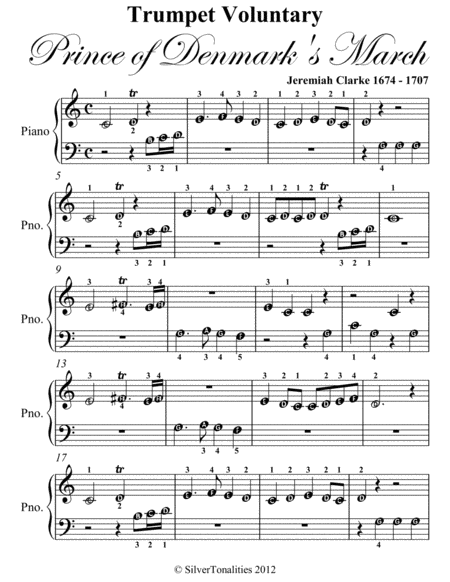 Trumpet Voluntary Prince Of Denmarks March Beginner Piano Sheet Music Page 2