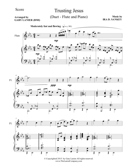 Trusting Jesus Duet Flute And Piano Score And Parts Page 2