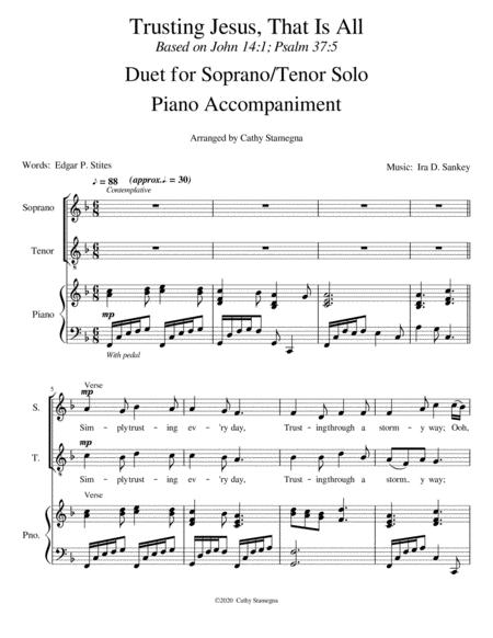 Trusting Jesus That Is All Duet For Soprano Tenor Solo Piano Accompaniment Page 2