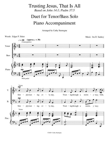 Trusting Jesus That Is All Duet For Tenor Bass Solo Piano Accompaniment Page 2