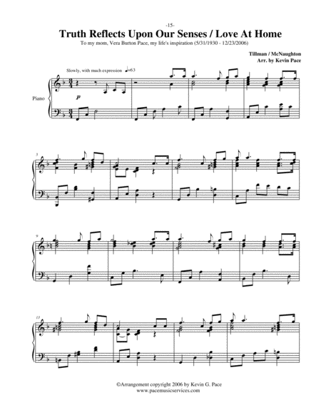 Truth Reflects Upon Our Senses Love At Home Piano Solo Medley Page 2