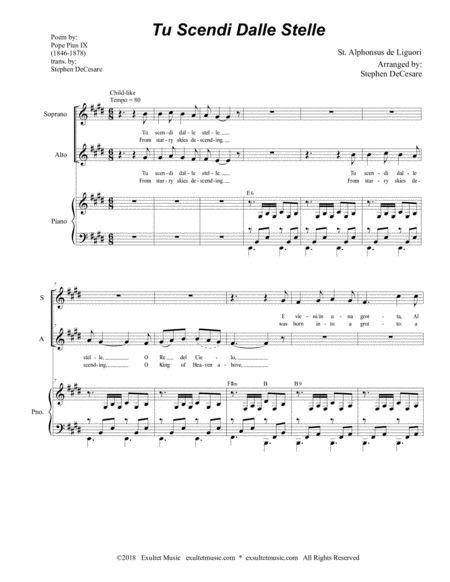 Tu Scendi Dalle Stelle Duet For Soprano And Alto Solo Page 2