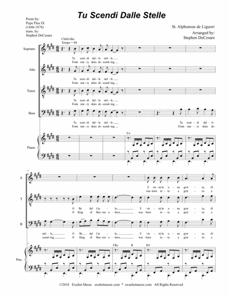 Tu Scendi Dalle Stelle For Satb Page 2