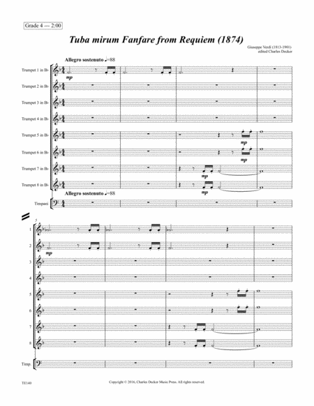 Tuba Mirum Fanfare From Requiem For Trumpet Ensemble Page 2