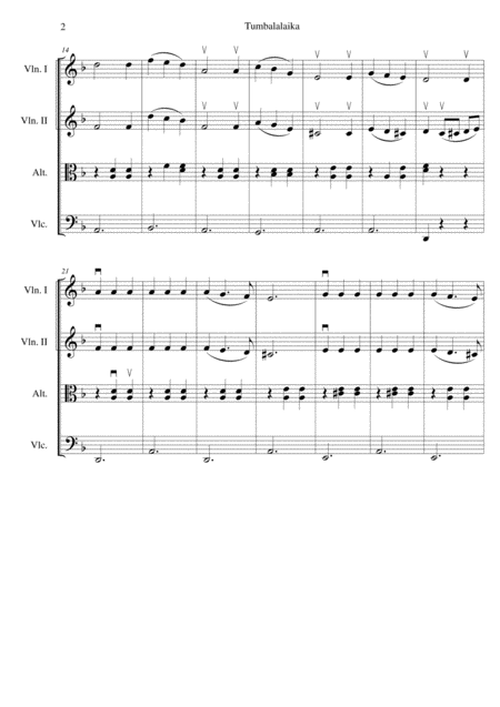 Tumbalalaika Easy String Quartet Page 2