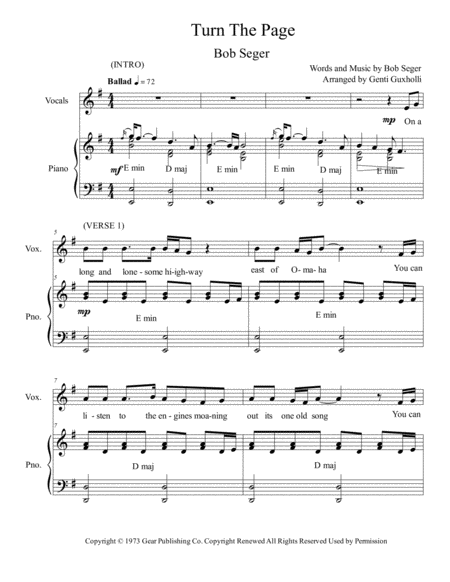 Turn The Page Piano Vocal Page 2