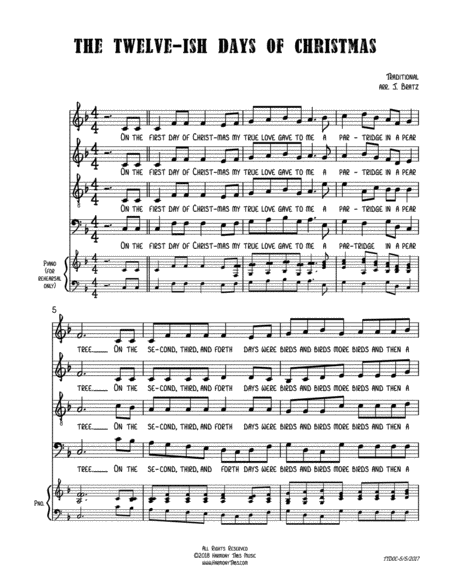 Twelve Ish Days Of Christmas Satb A Cappella Page 2