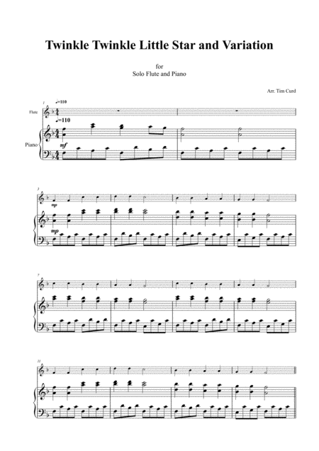 Twinkle Twinkle Little Star And Variation For Flute And Piano Page 2