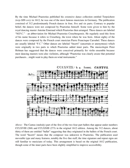 Two Ballets Dances Cclxviii 268 And Cclxxiii 273 From Terpsichore Praetorius For Wind Instruments Page 2